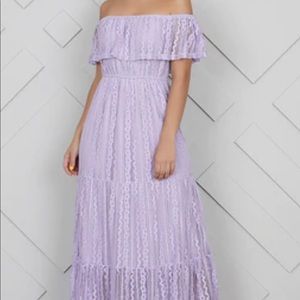 Lace maxi off the shoulder dress